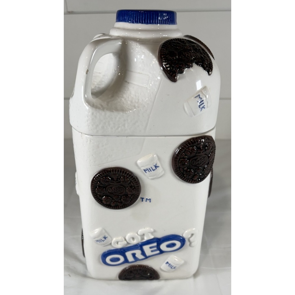 Rare Vintage Nabisco Oreo Cookie Milk Jug Cookie Jar Canister by Houston Harvest